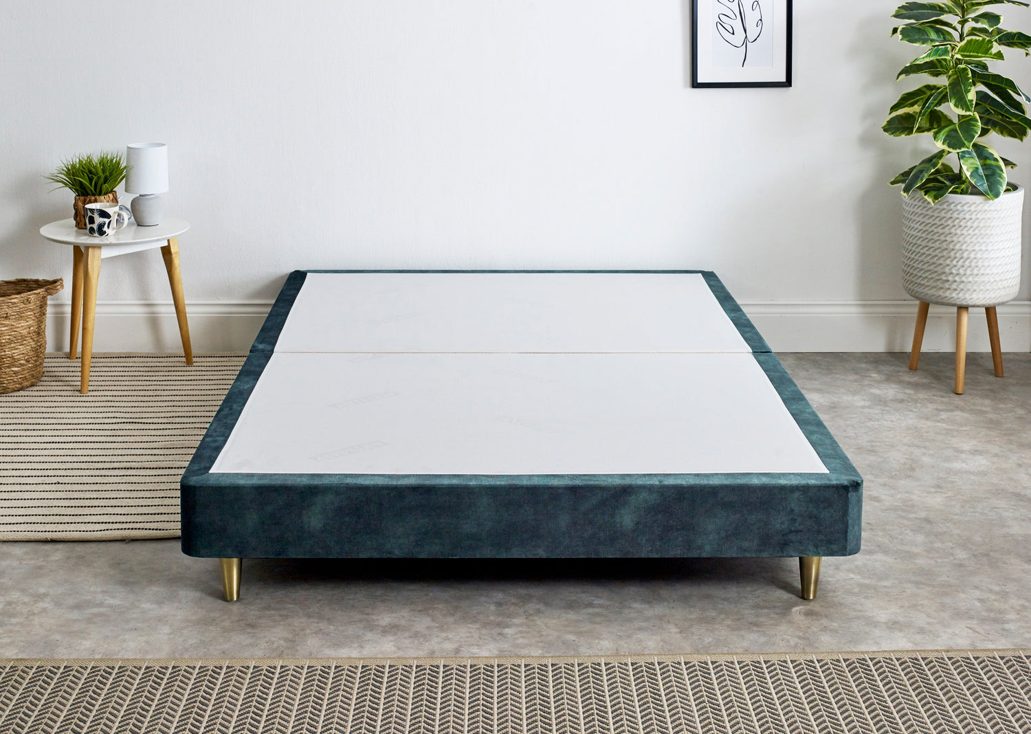 Marshmallow Divan Bed Base On Metal Bronze Legs